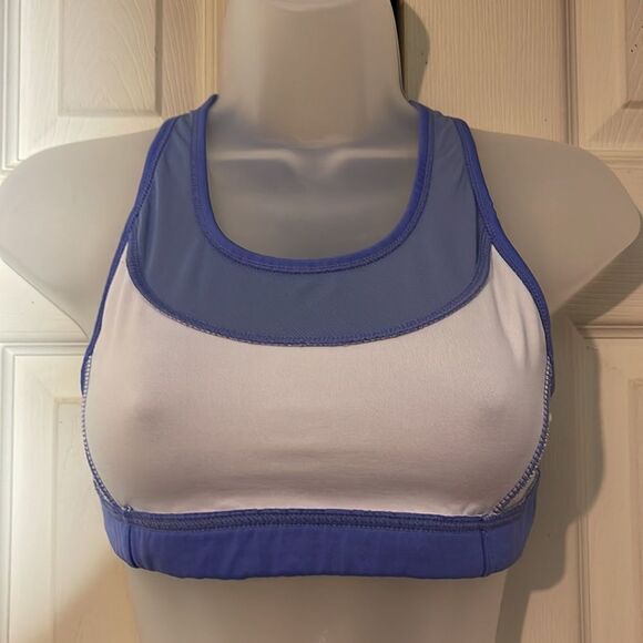 Adidas Vintage 1990s Purple/Blue Racerback Sports Bra With Mesh Medium - Picture 12 of 16
